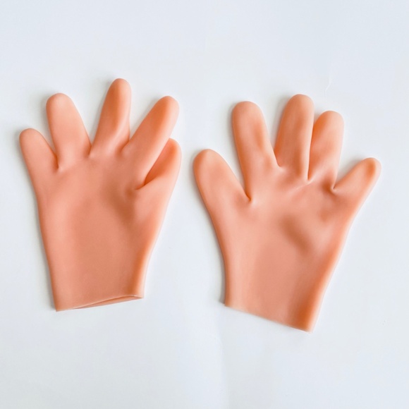 1pair Solid Moisturizing silicone Gloves apricot - Picture 4 of 6